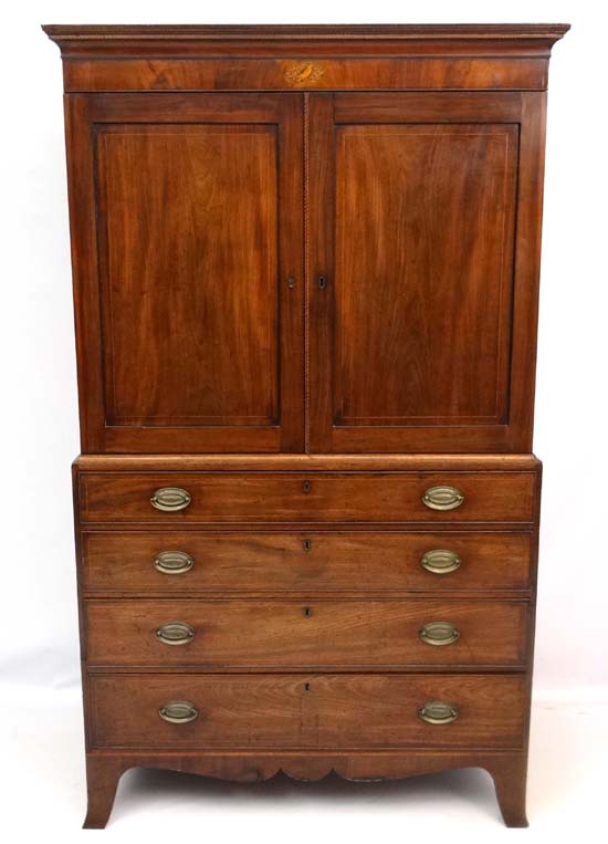 Regency Mahogany Linen Press Sold For £800