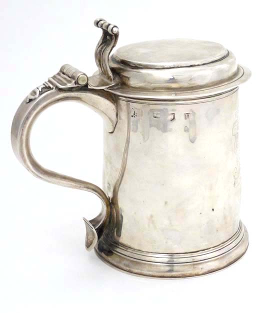 18Thc Hallmarked Silver Tankard. Sold For £2800