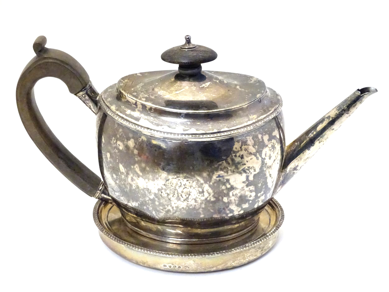 19Th Century Hallmarked Silver Teapot And Stand. Sold For £1400