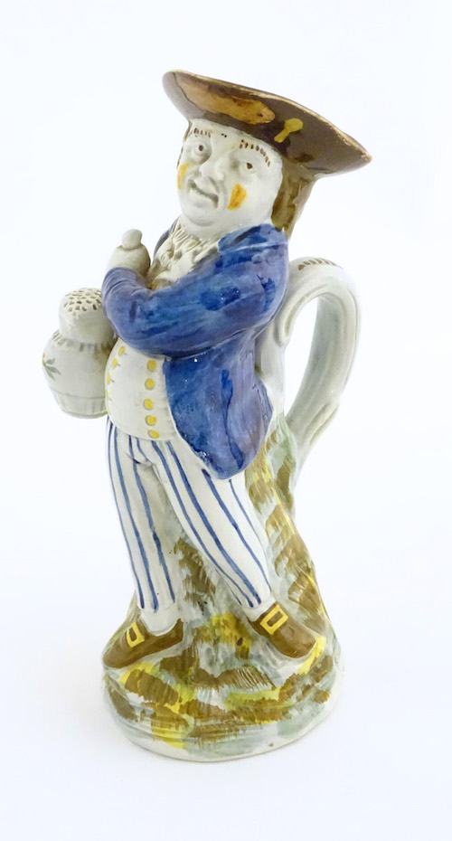 An Early 19Thc Prattware Toby Jug Depicting Hearty Good Fellow, £480